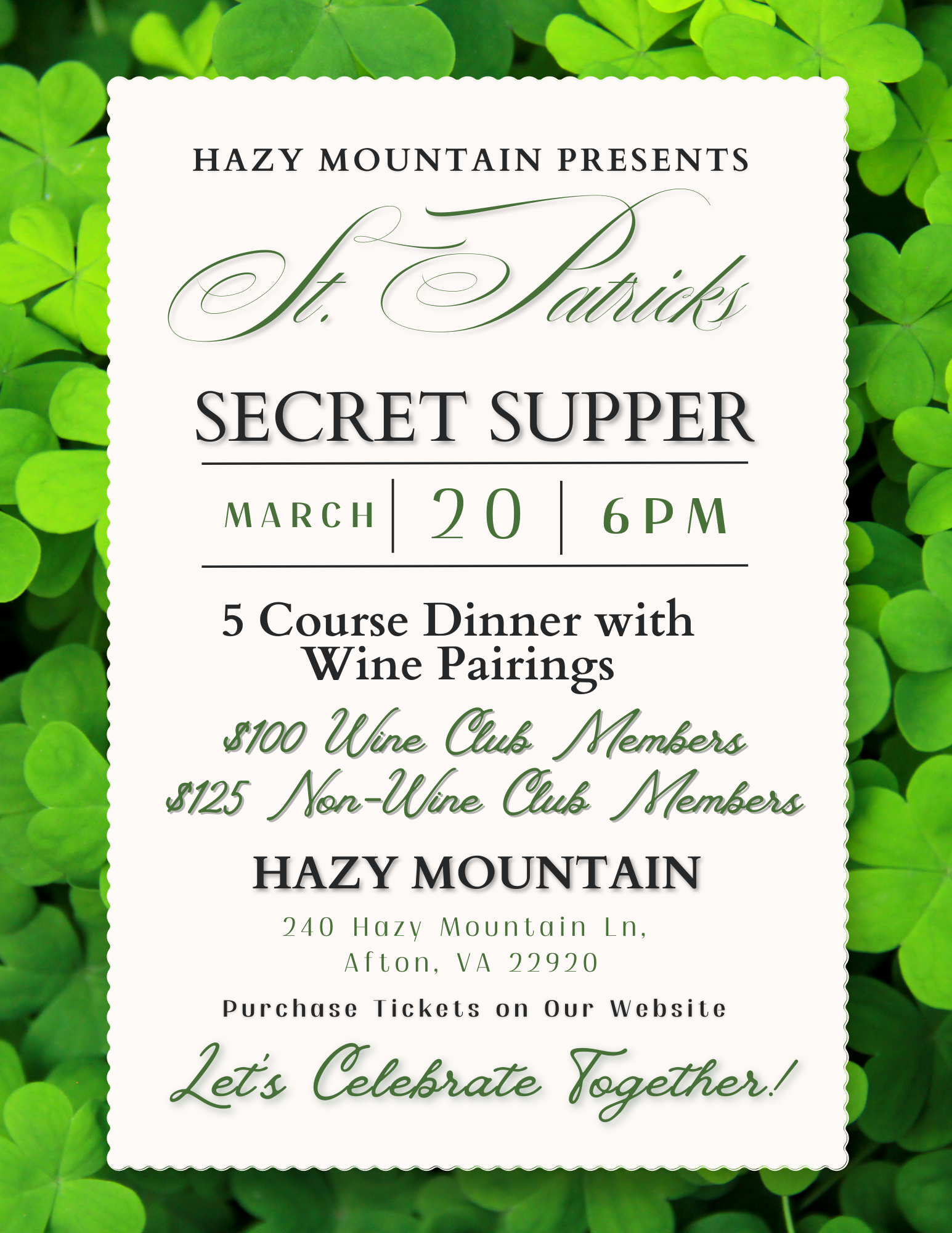 St. Patrick's Secret Supper