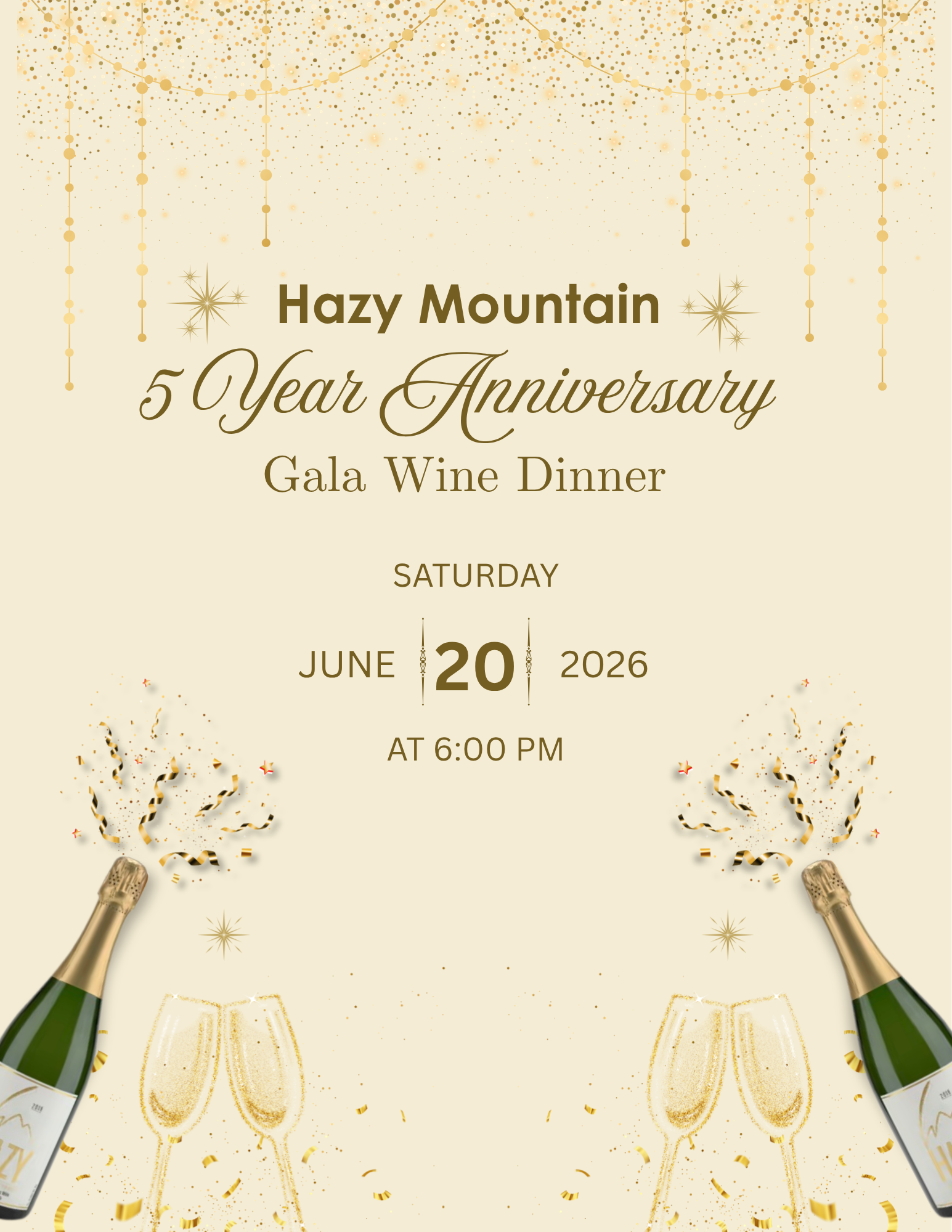 5 Year Anniversary Gala Wine Dinner