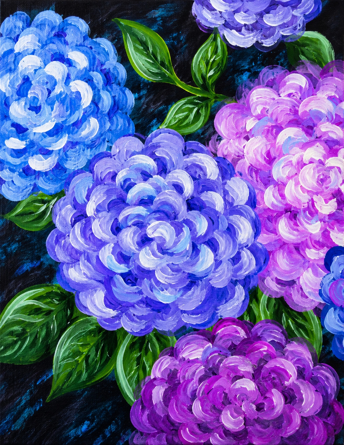 Paint + Sip “Bright Hydrangeas”