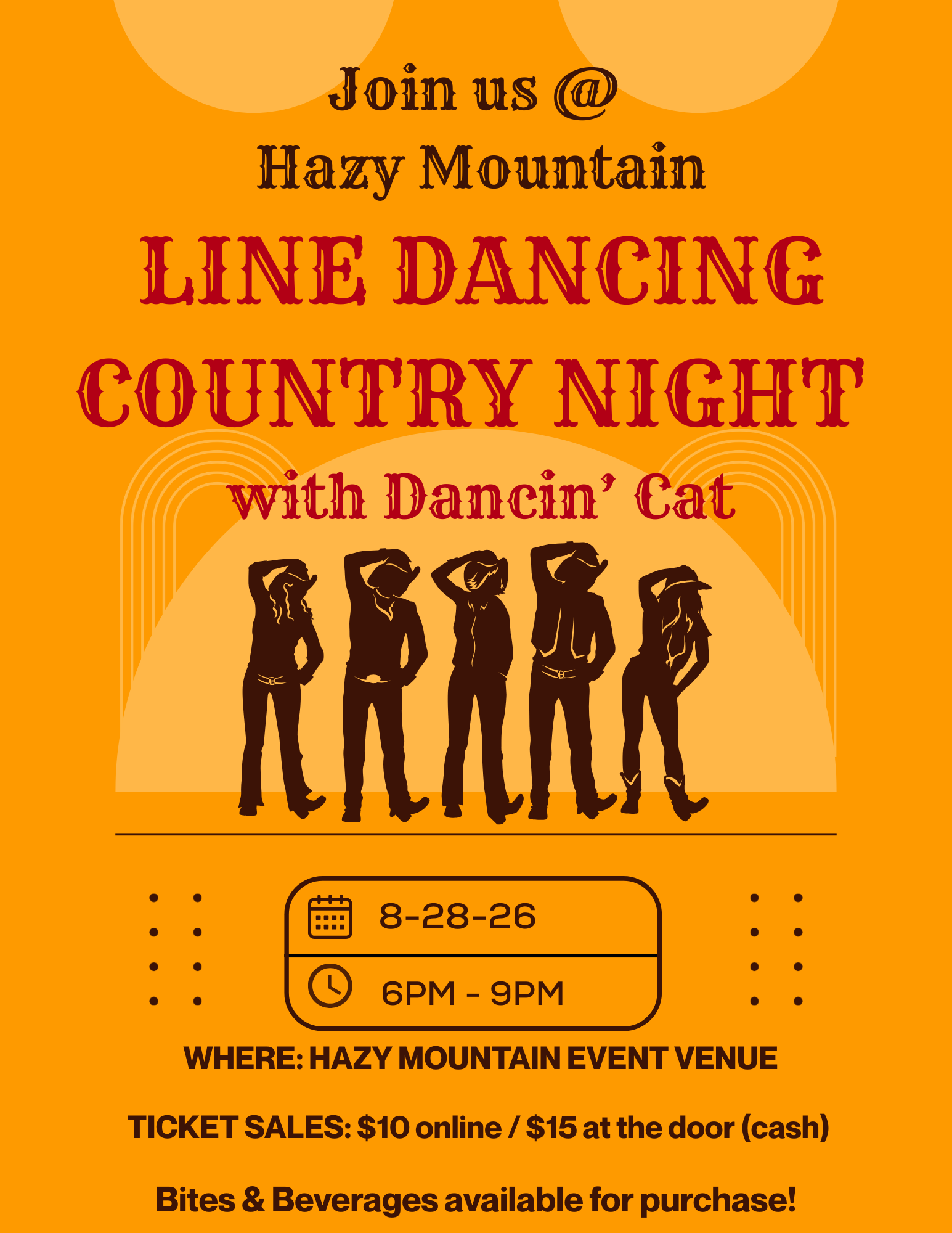 AUGUST LINE DANCING NIGHT WITH DANCIN' CAT