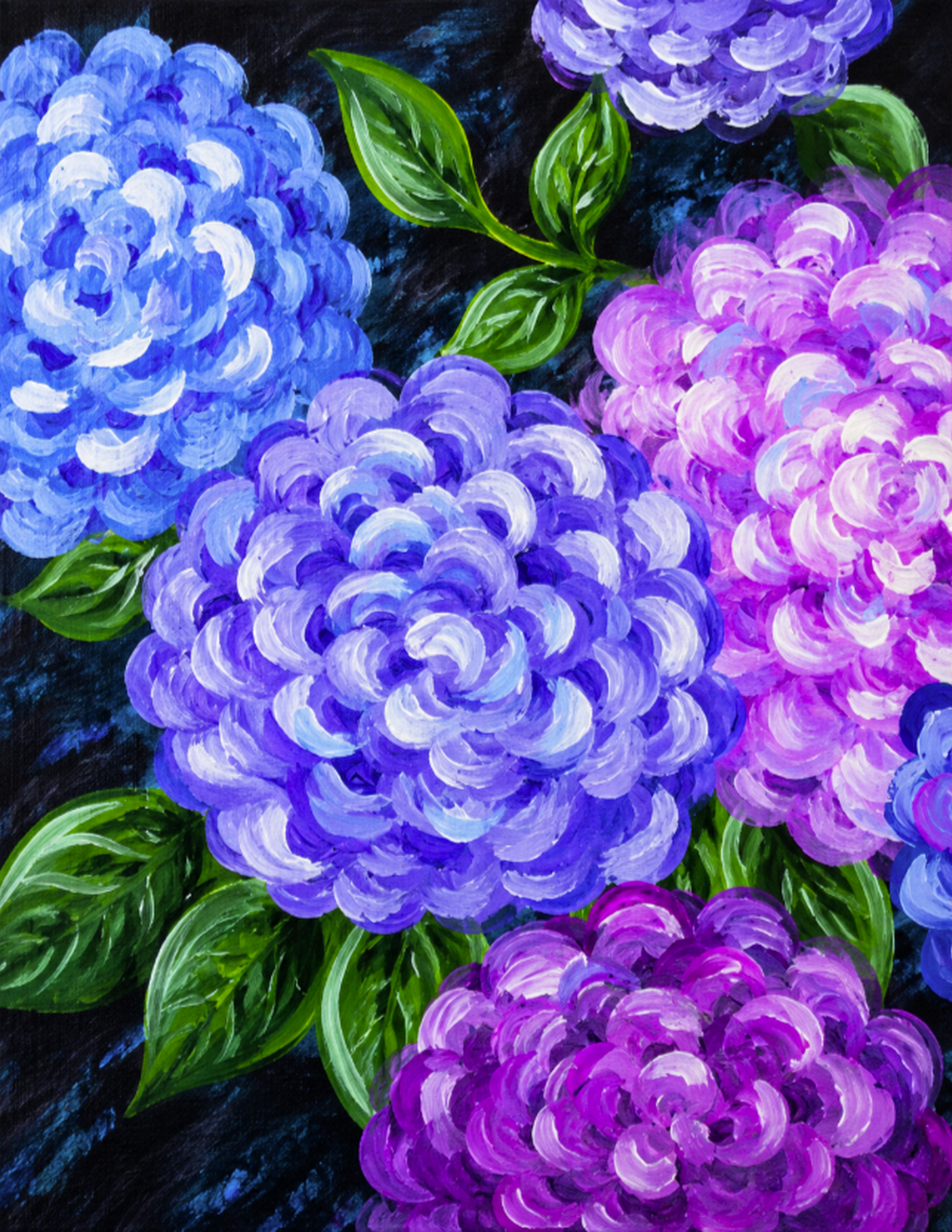 Paint + Sip “Bright Hydrangeas”