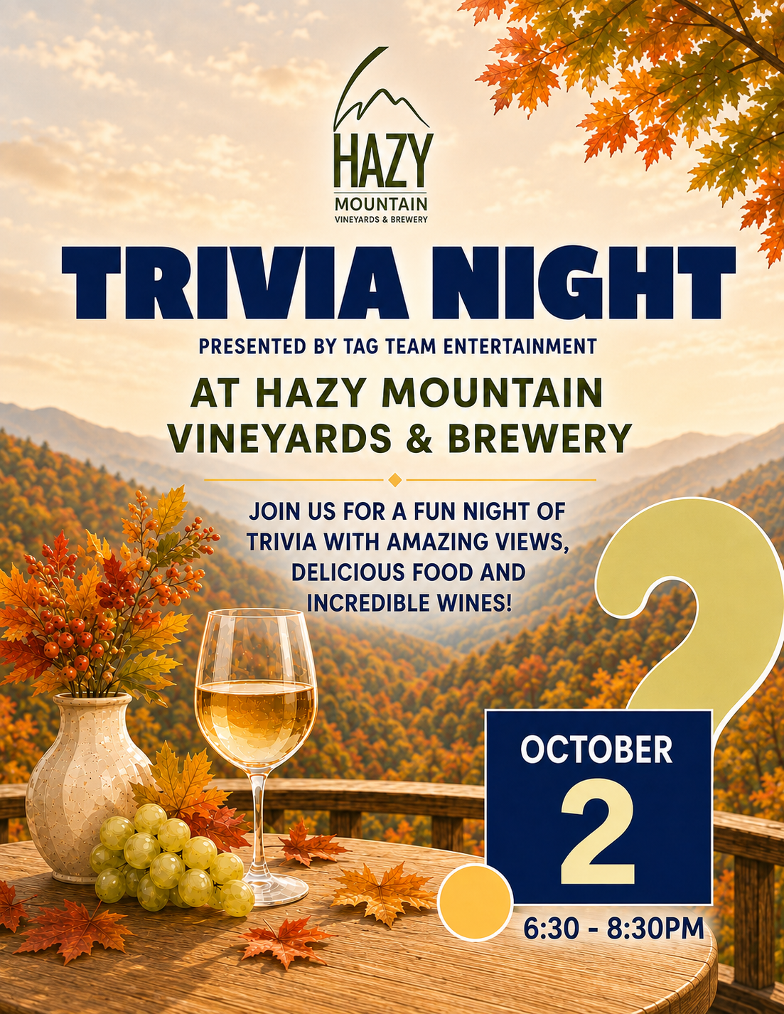 OCTOBER trivia WITH TAG TEAM ENTERTAINMENT