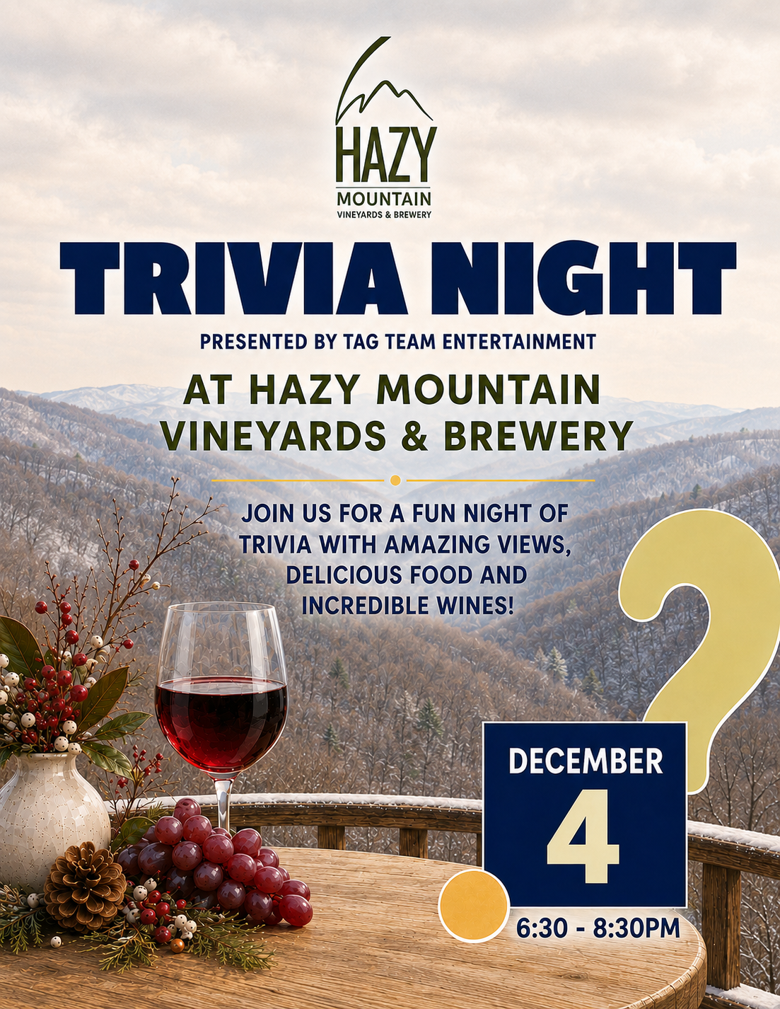 DECEMBER trivia WITH TAG TEAM ENTERTAINMENT
