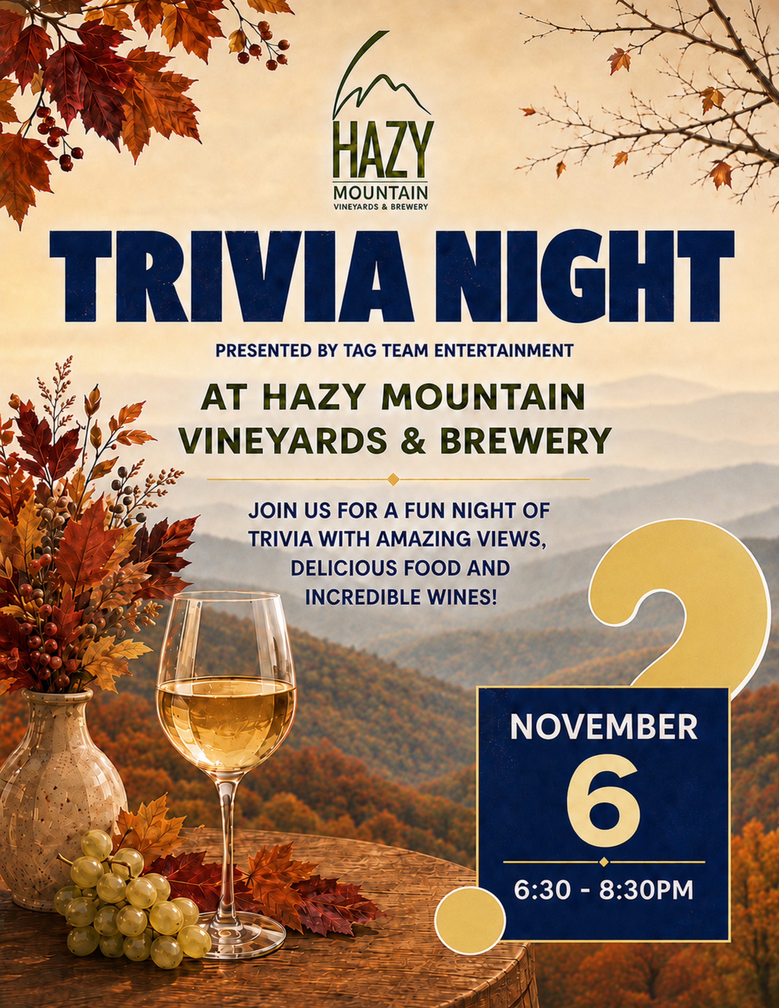 NOVEMBER trivia WITH TAG TEAM ENTERTAINMENT