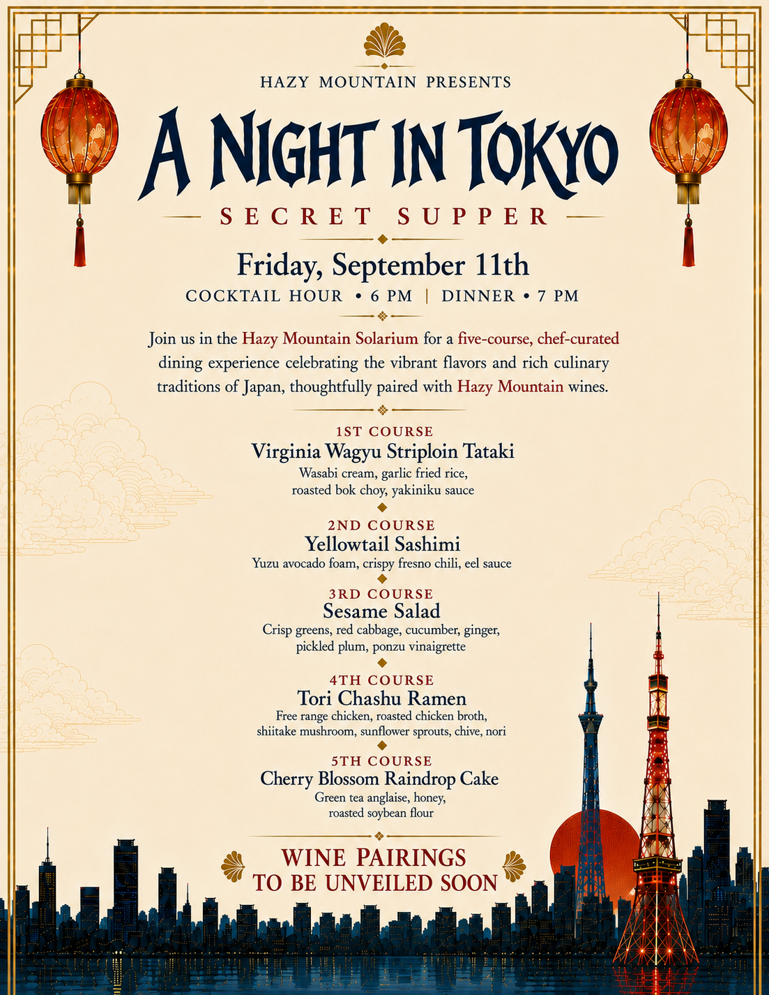 A NIGHT IN TOKYO SECRET SUPPER