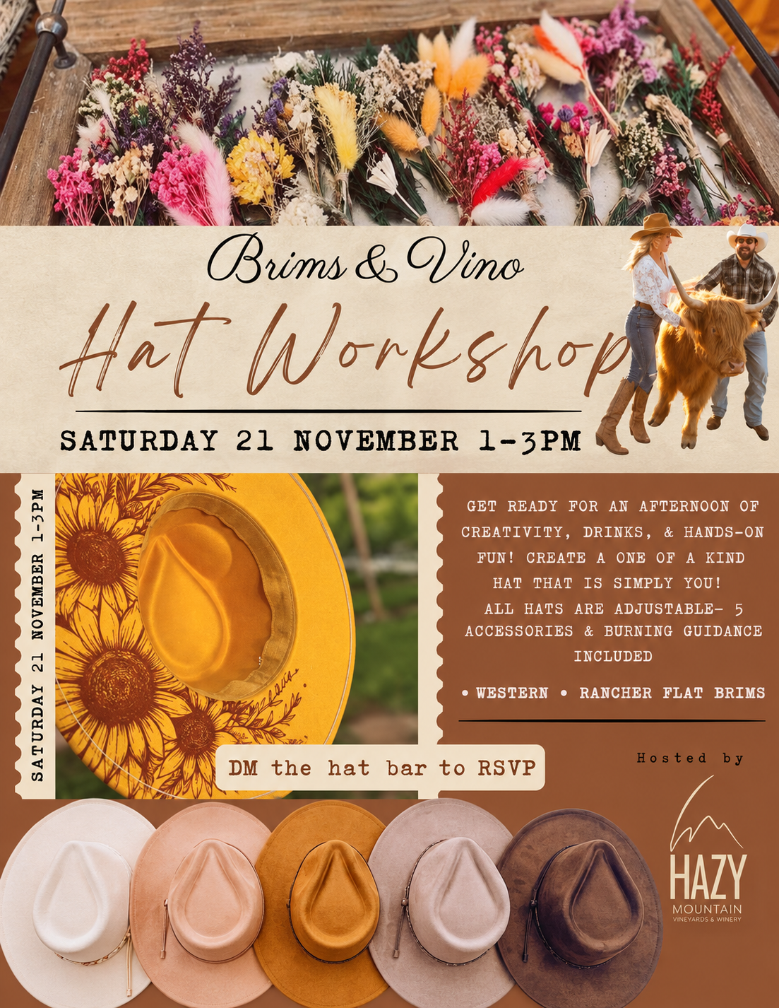 BRIMS &amp; VINO HAT WORKSHOP