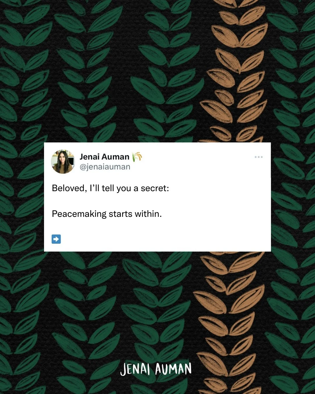 Peacemaking is as much an inside struggle as an outside one. 

I tell the folks I get to journey alongside that if you aren&rsquo;t at peace with yourself&mdash;how you&rsquo;re growing, what you&rsquo;re learning, who you&rsquo;re becoming&mdash;or 