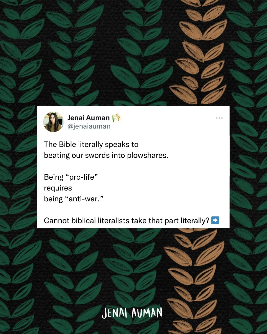 I hope for a day when Sunday sermons say as much about ceasing wars as they do about supporting the troops. 

Can&rsquo;t we also support our troops
by not needlessly sending them into battle?

Surely we don&rsquo;t only care about babies &amp; child