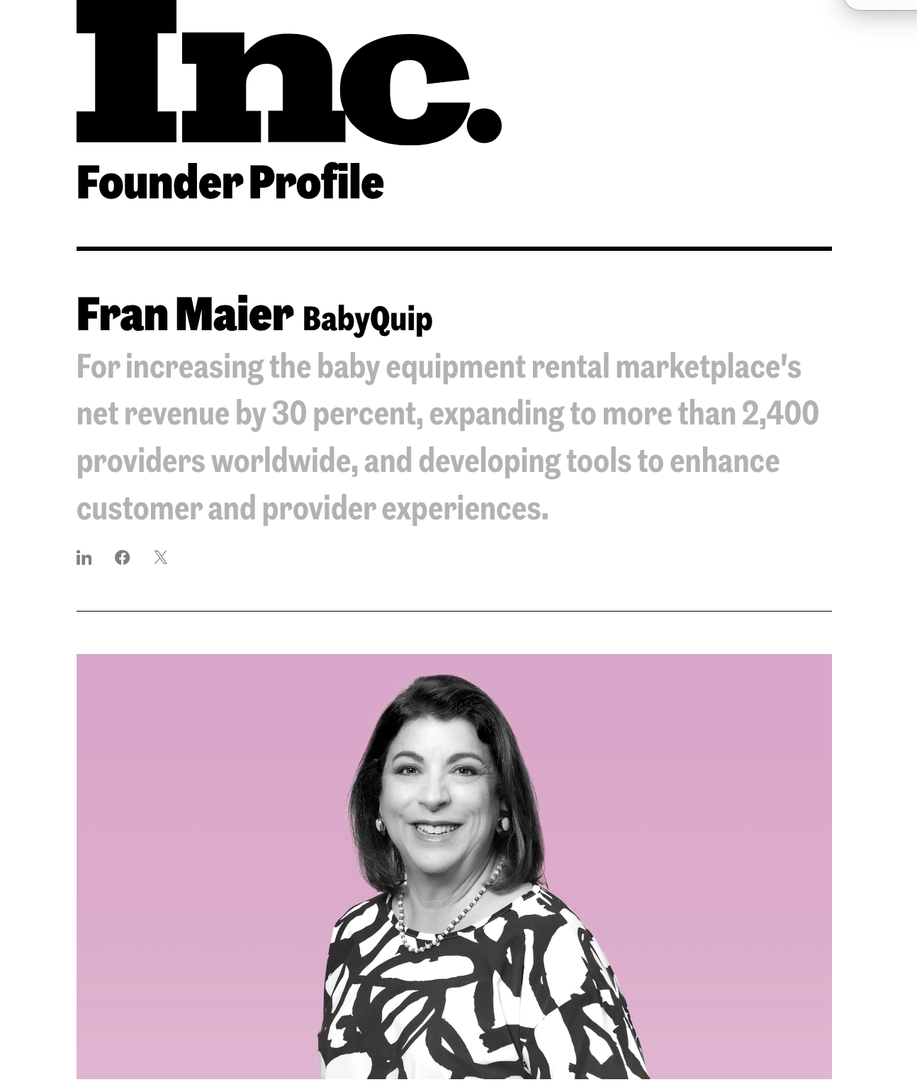 Fran Maier Inc Award | GSPR