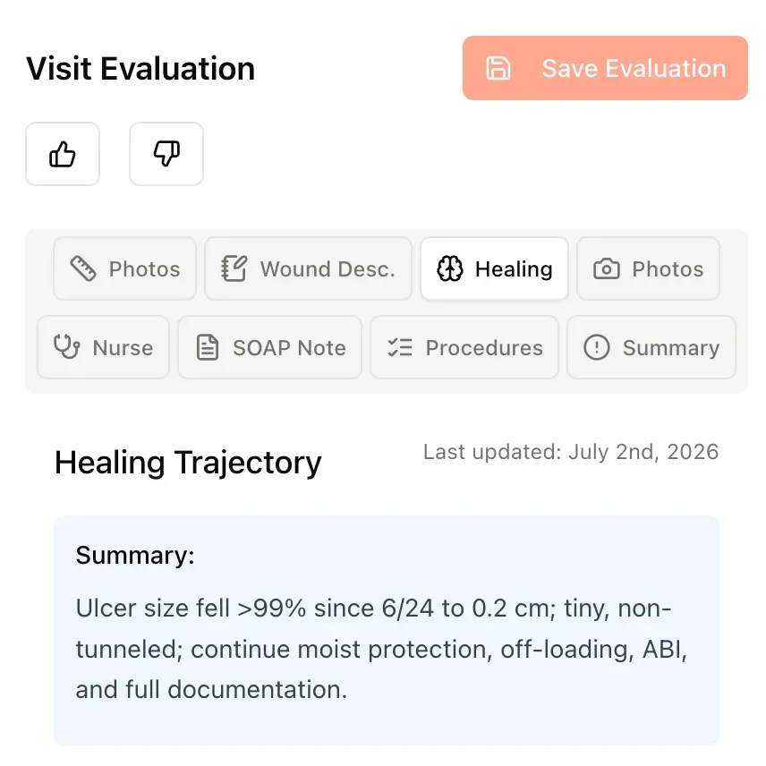 Wound Healing Software for Measurement, Photos, and Healing Tracking