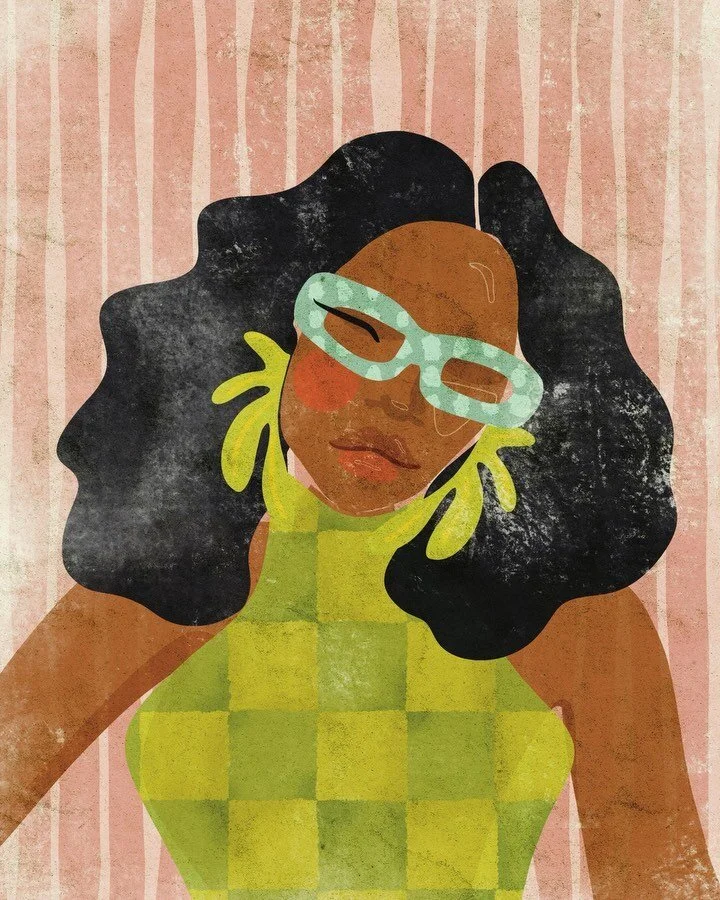 Based on a selfie. I almost left these @cultgaia earrings because I was afraid they wouldn’t match anything but I never take them off 😅 #art illustration