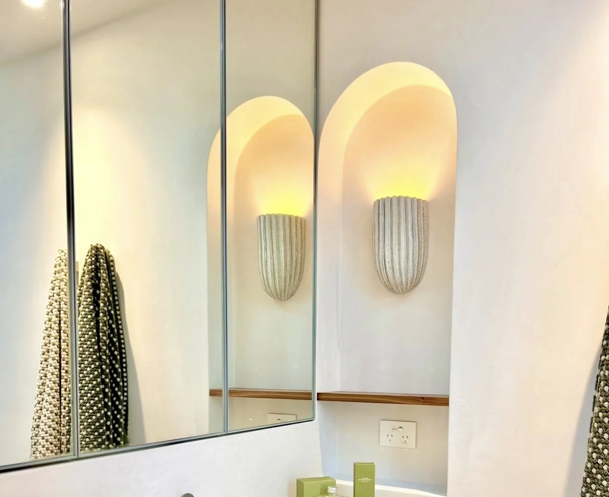 Lighting with Intention: Custom Ceramic Fixtures for The Surf House Build.   In Collaboration with Nic.E Ar