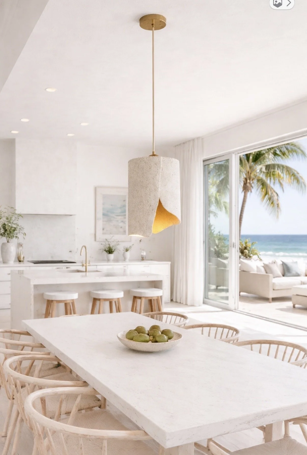 Coastal ceramic pendant light for luxury coastal interiors