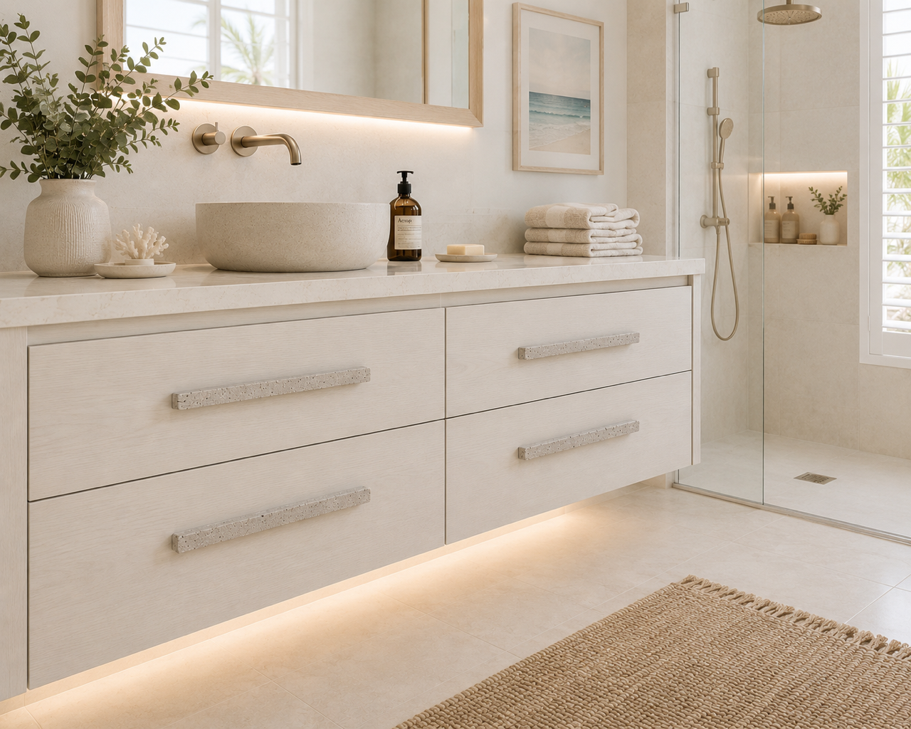 Coastal luxury ceramic draw handles