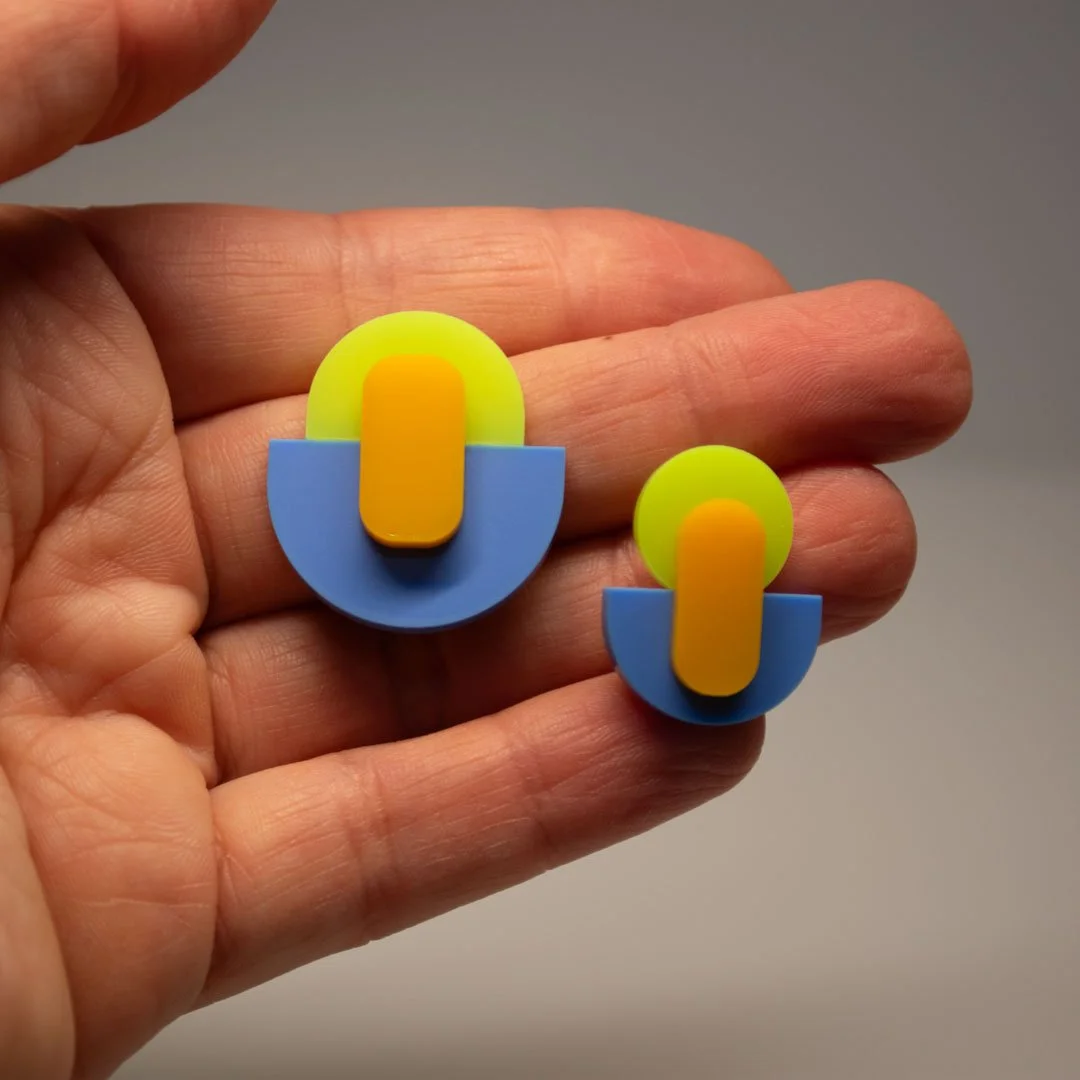 Color Studies Series. Violet Yellow Orange Earrings