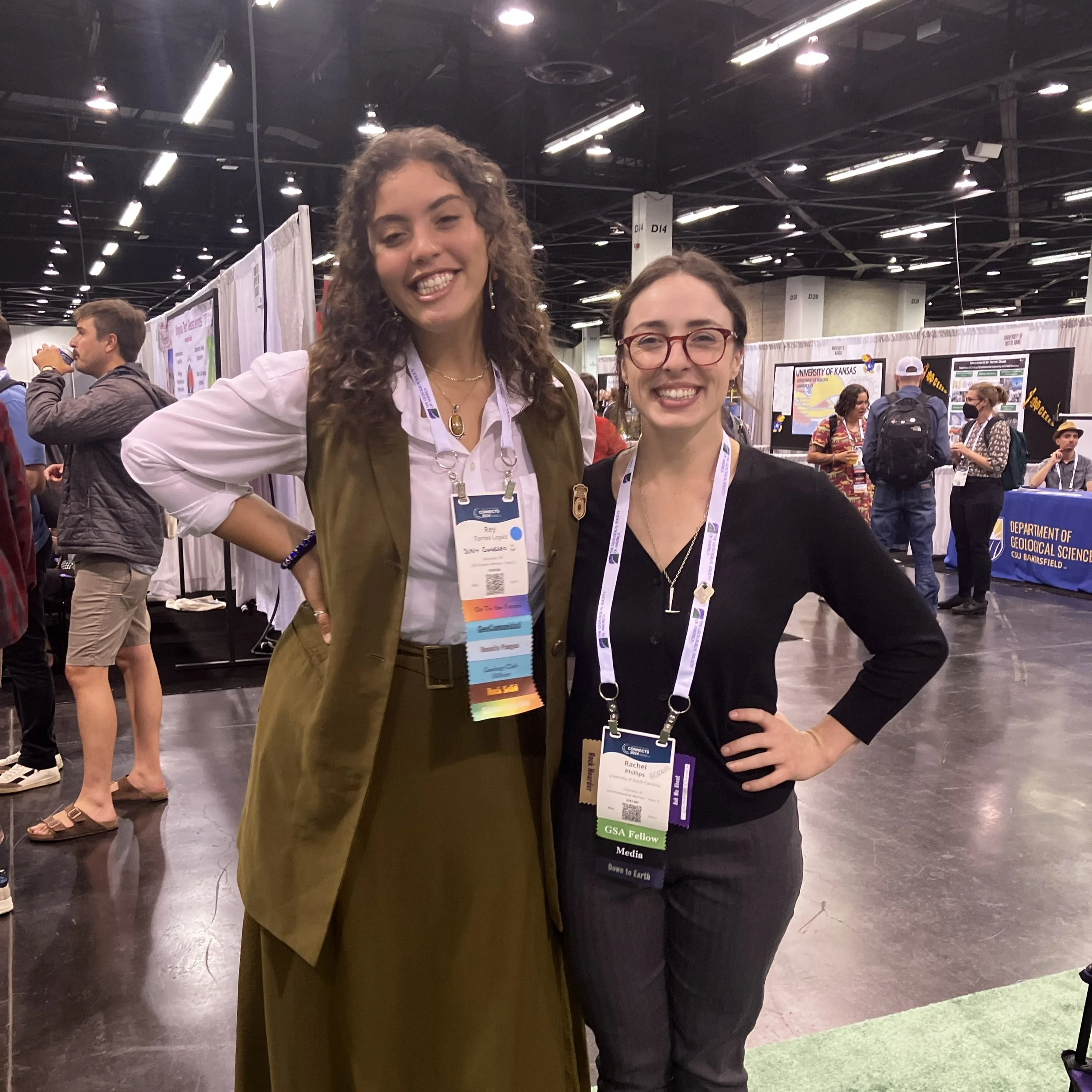Geo Girl and friend at a geology conference. 