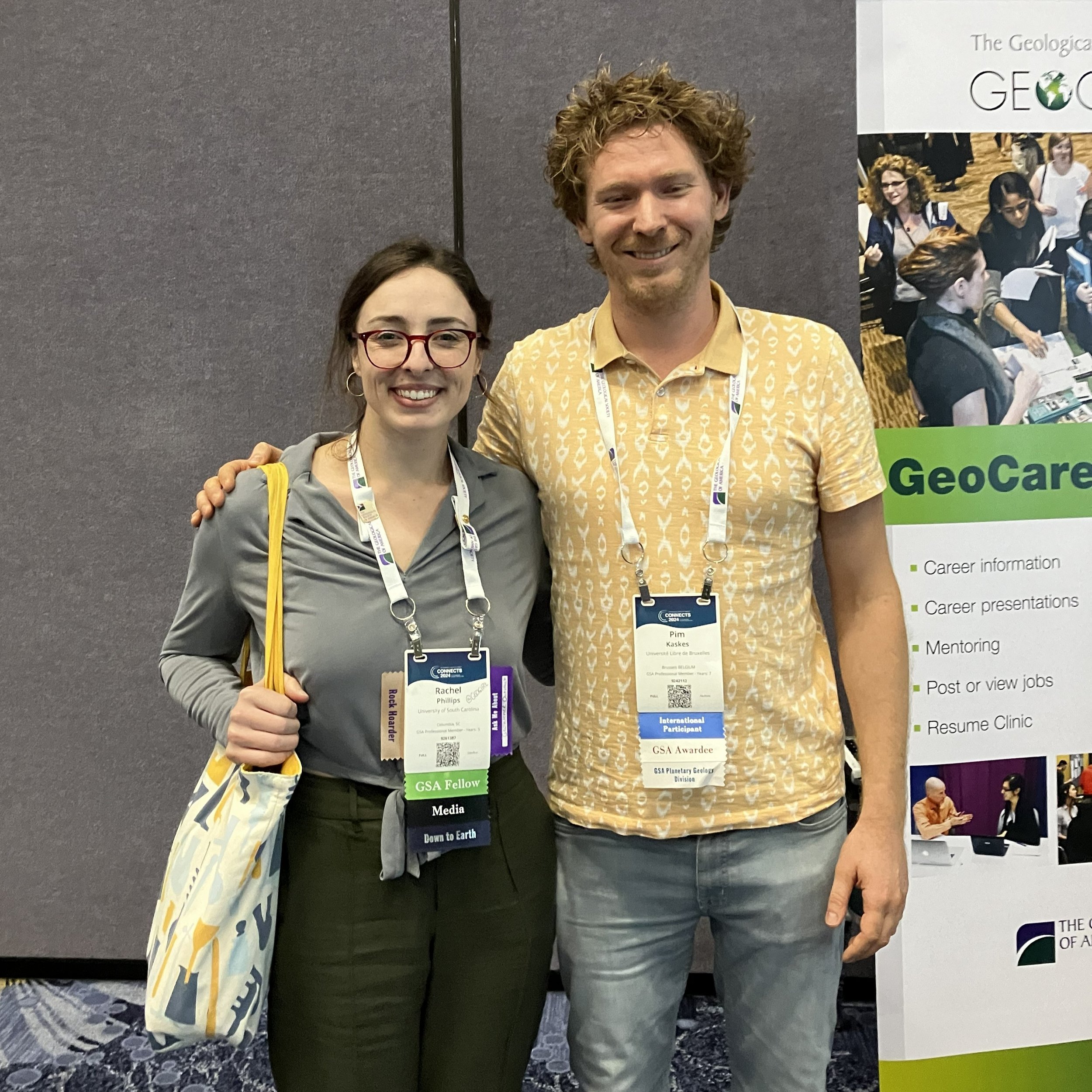 Geo Girl and friend at a geology conference. 