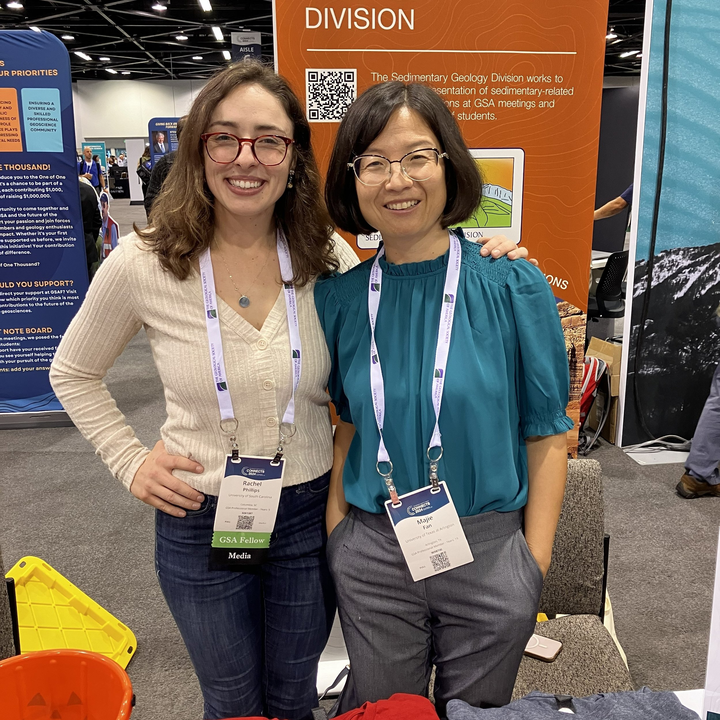 Geo Girl and her undergraduate advisor at a geology conference. 