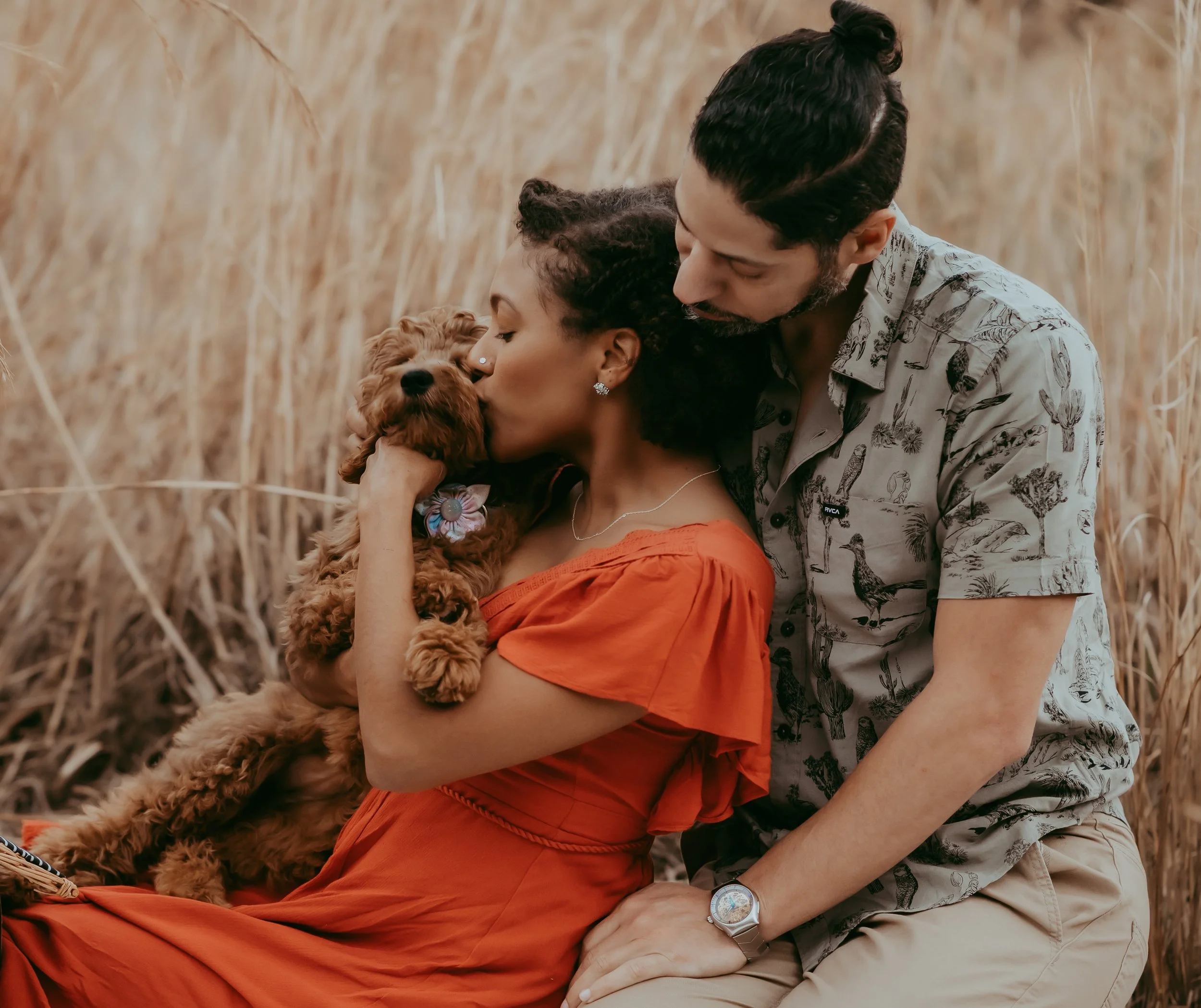 Orlando engagement photography puppy