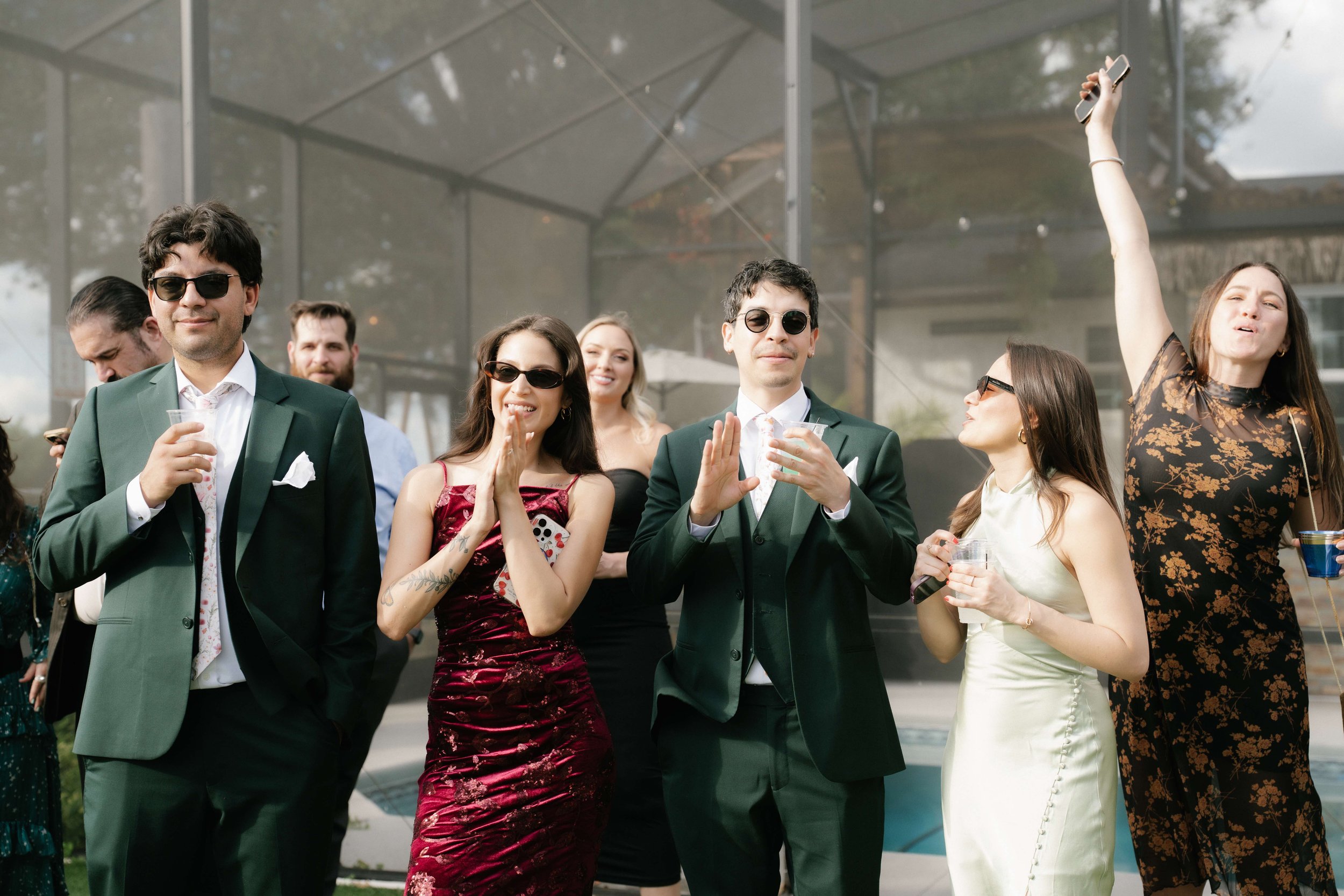 Guest reaction to first dance at a wedding at HillHouse Clermont, Florida