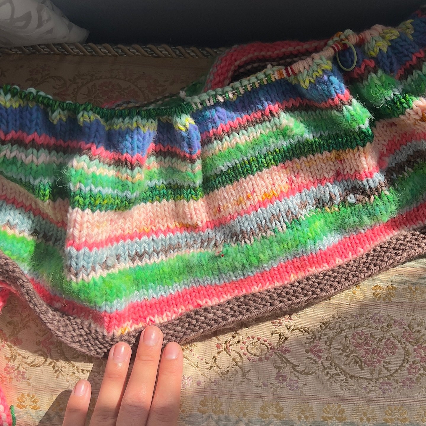 slowly and steadily working away at my &ldquo;Bad Idea&rdquo; sweater/dress by @laerkebagger !!
