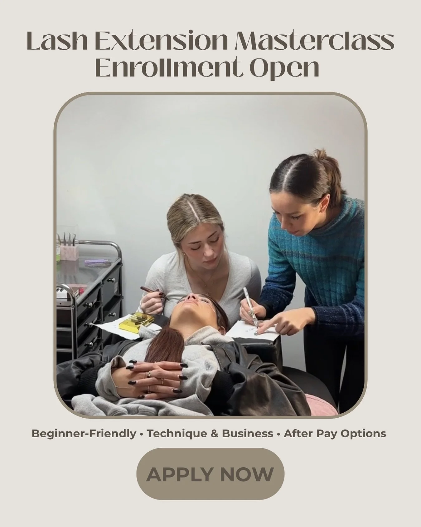 6 years behind the lash bed taught me this: talent alone won&rsquo;t build a sustainable lash career. 

Structure, technique, confidence, and business strategy will. 

My Lash Extension Masterclass was built to give you real-world skills, not just a 