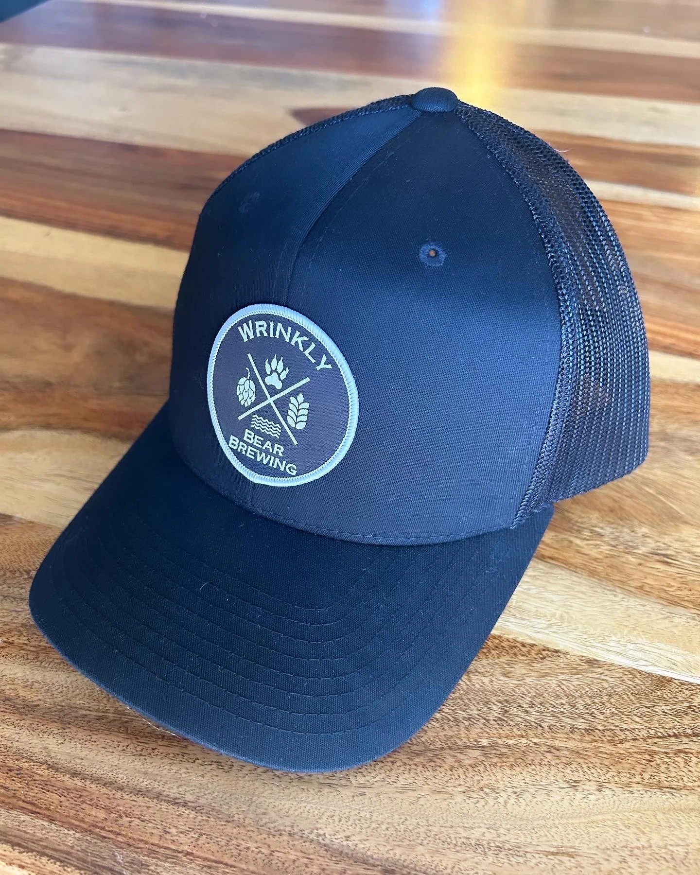 Snapback Trucker Hat Black- Circle Logo