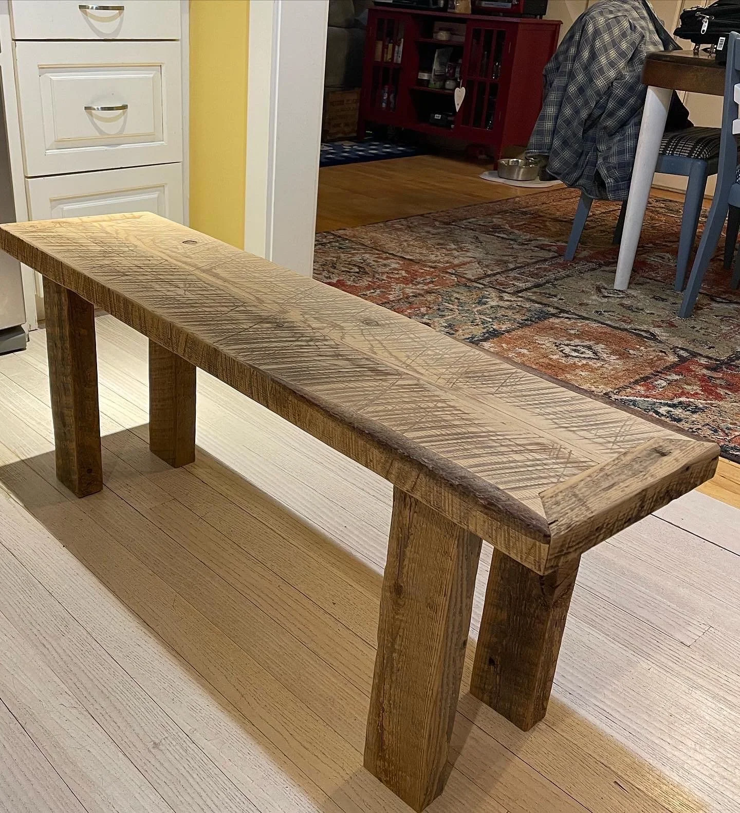 bench before a coat of finish