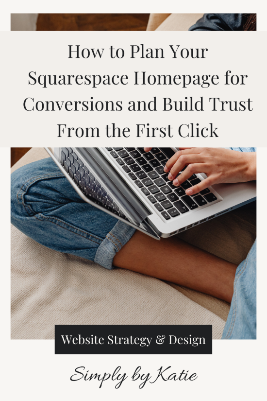 Squarespace homepage design example showing a clean, professional layout that helps small business owners build trust and increase conversions.