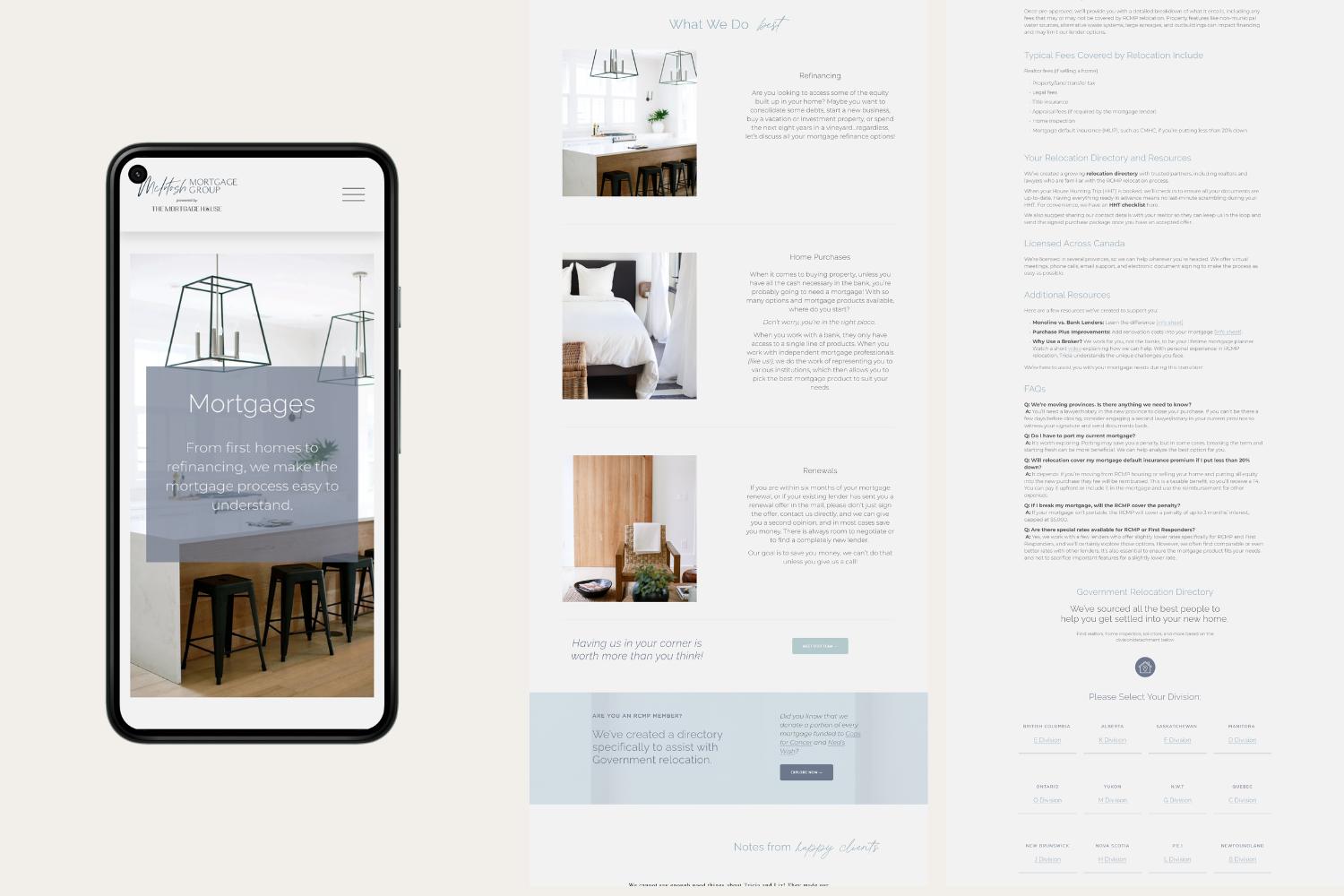 Squarespace website refresh showcase for mortgage broker Tricia McIntosh designed by female web designer Simply by Katie