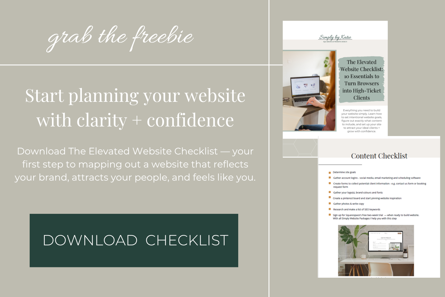 Graphic for Simply by Katie's free website essentials checklist for women entrepreneurs