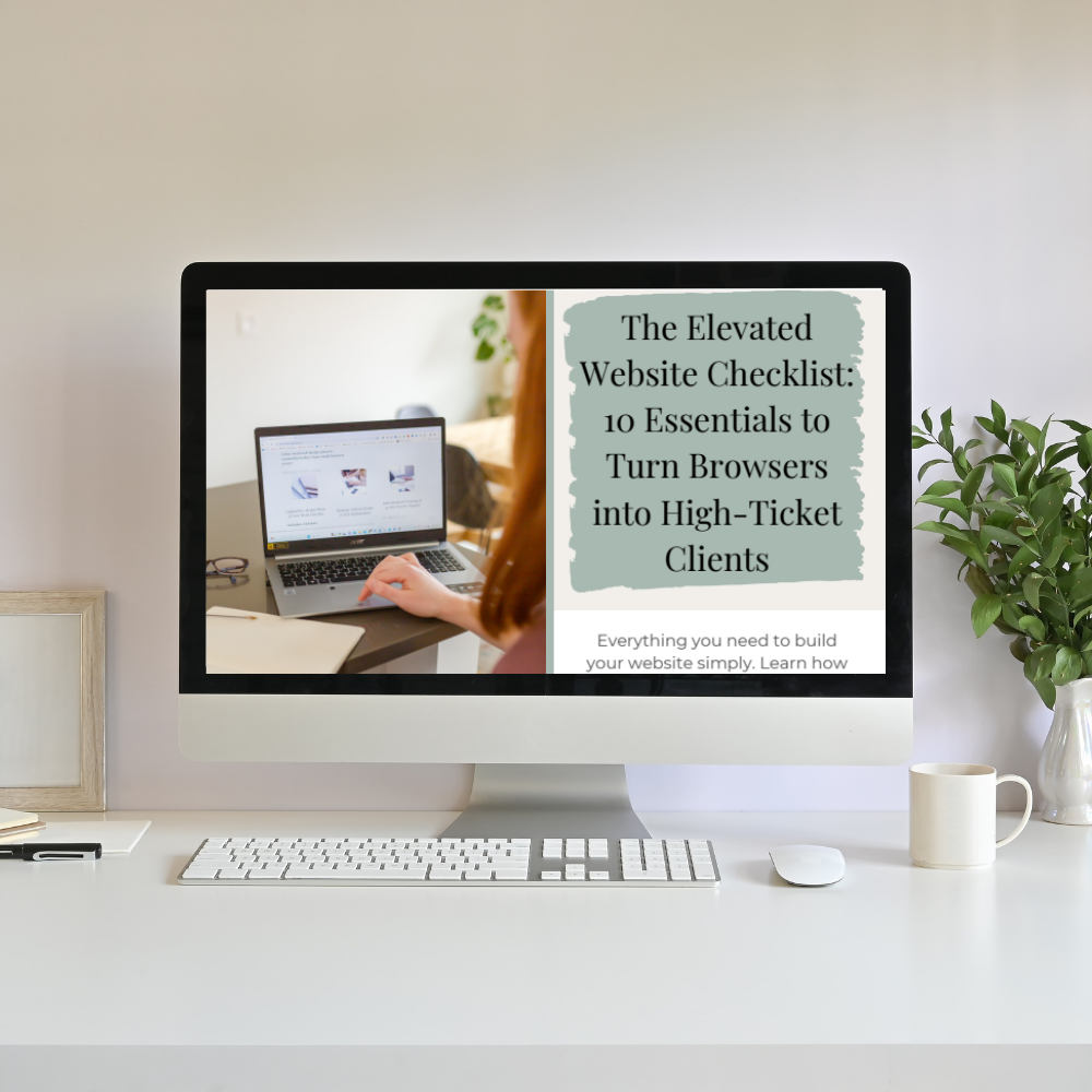 Download the free Elevated Website Checklist to plan your website simply. Learn how to set website goals, gather content, and attract ideal clients with confidence.