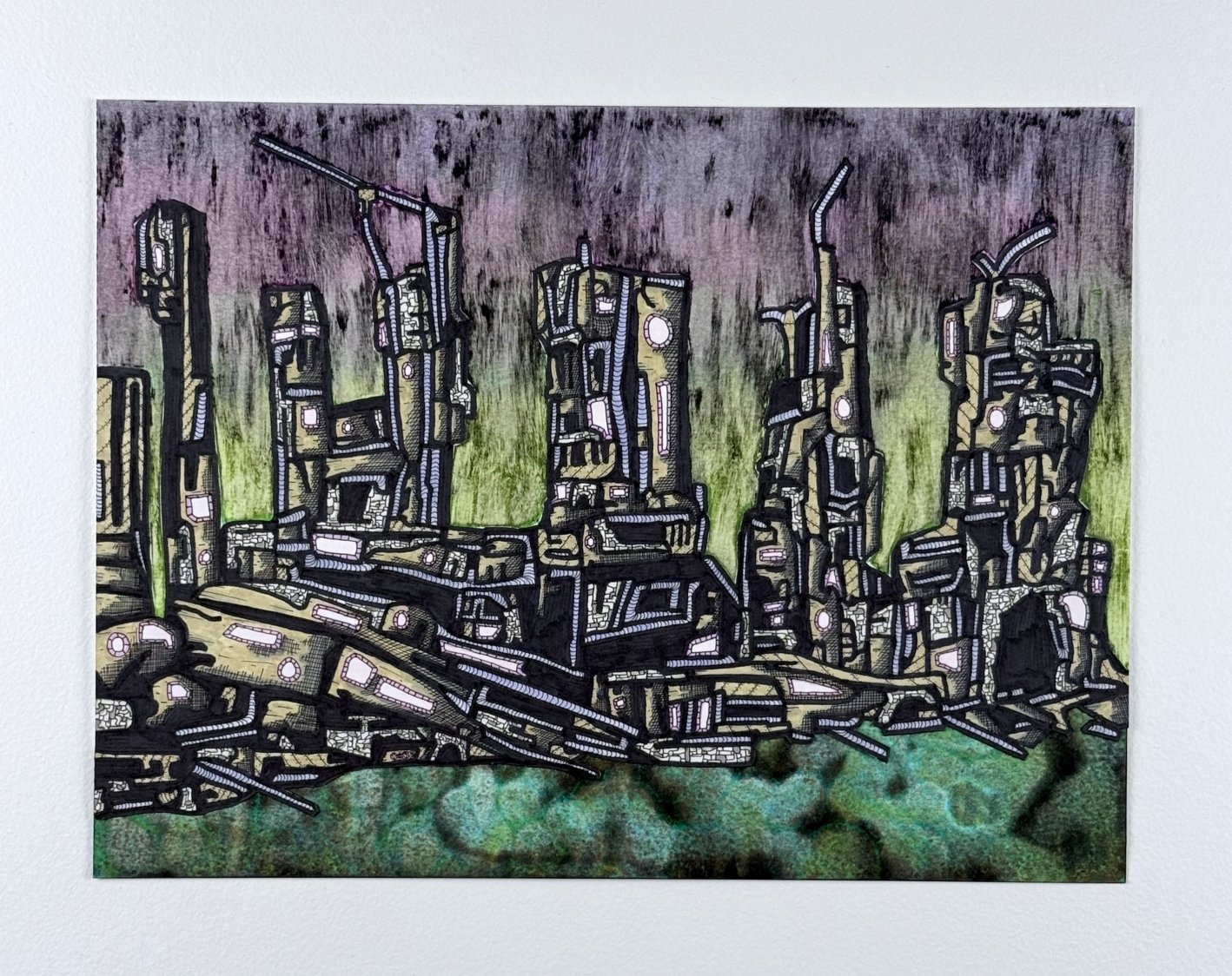 18416. mixed media on paper. 9x12". 2026