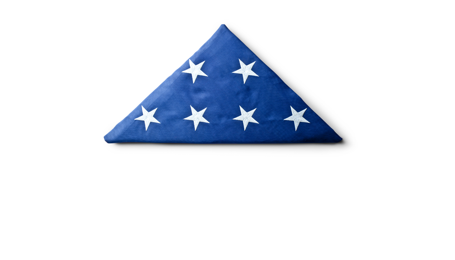 Blue American flag handkerchief folded into a triangle with white stars and the word "JURISDICTION" written below.