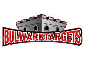Logo of Bulwark Targets featuring a gray castle tower with red and black borders and bold red and white text.