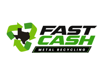 Fast Cash Metal Recycling logo with green recycling arrows and a black horse silhouette