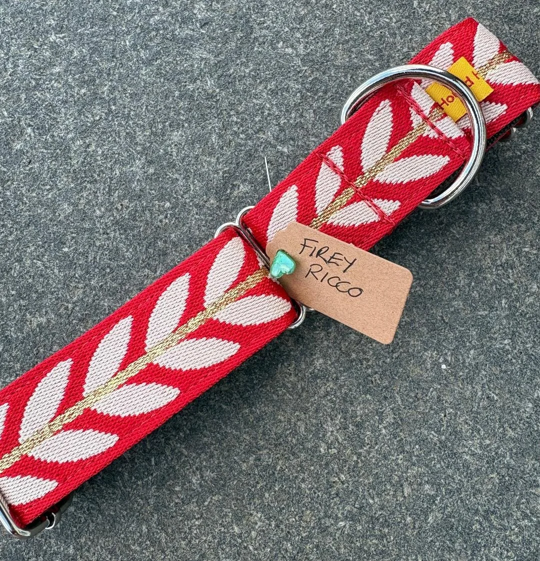 JAQUARD - 1.5" MARTINGALE ONLY - FIREY RICCO  (NO LEAD)  