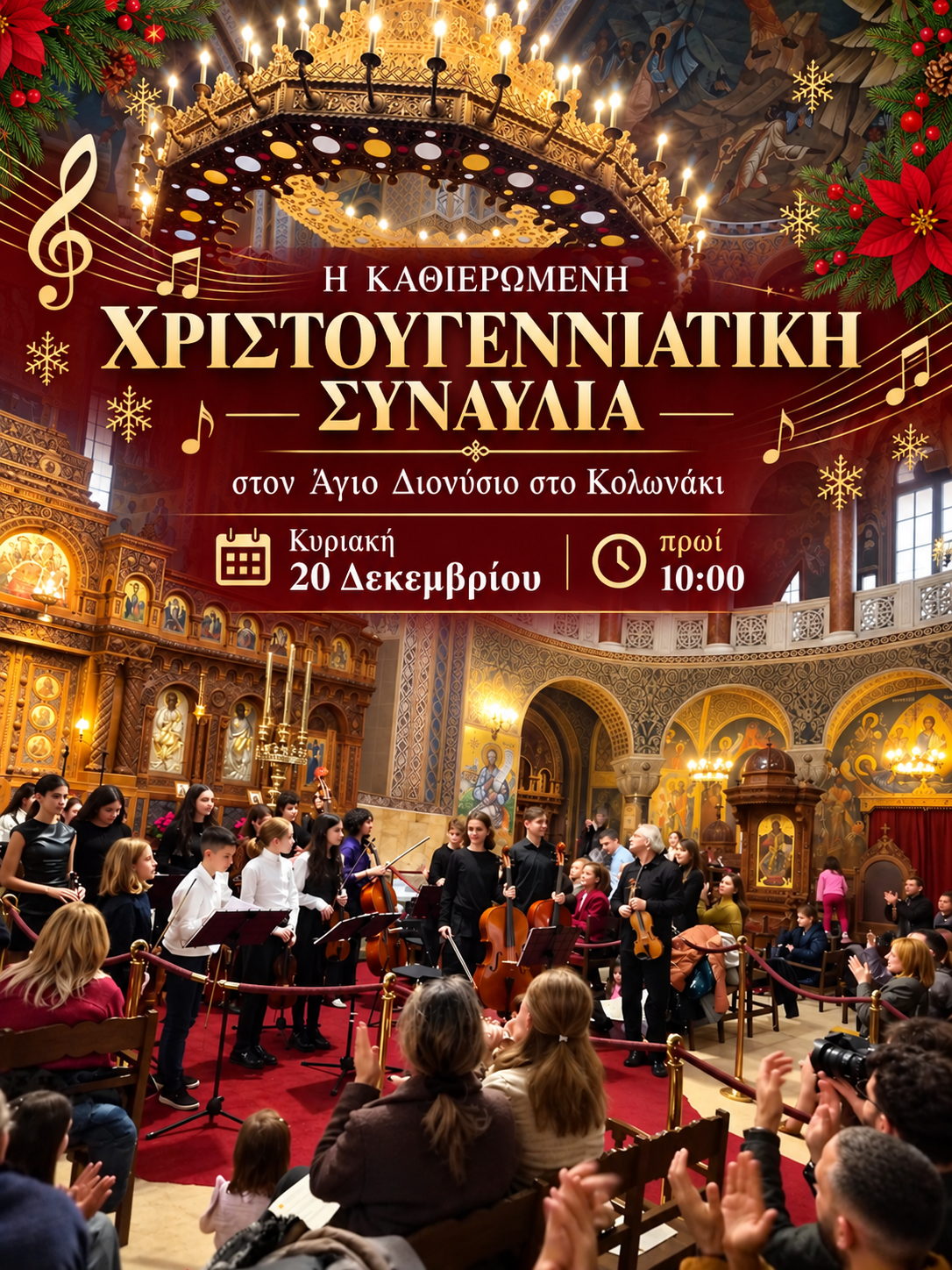 Καθιερωμένη Χριστουγεννιάτικη Συναυλία στον Αγ. Διονύσιο στο Κολωνάκι