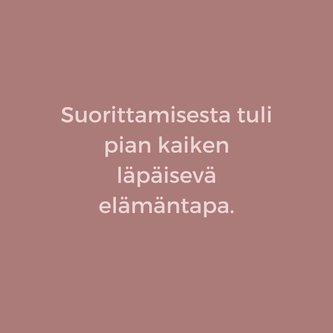 Ihailen ihmisi&auml;, joilla on selke&auml; tarina omasta el&auml;m&auml;st&auml;. Itsell&auml;ni ei ole sellaista k&auml;sityst&auml; ollut. Havahduin t&auml;h&auml;n parikymppisen&auml;, kun kehoni ja mieleni alkoi oireilla sit&auml;, etten el&auml