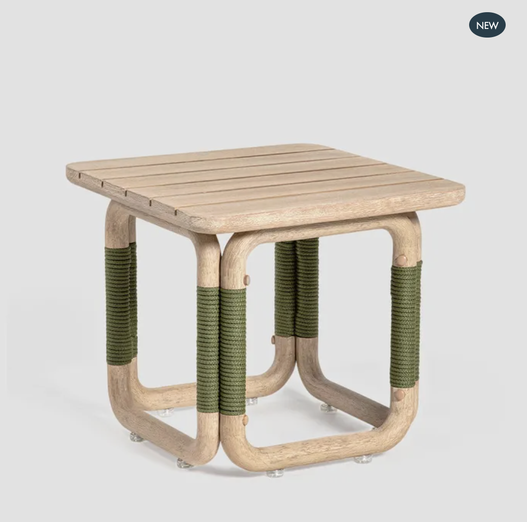 Vita Outdoor Undercover Side Table Natural & Green