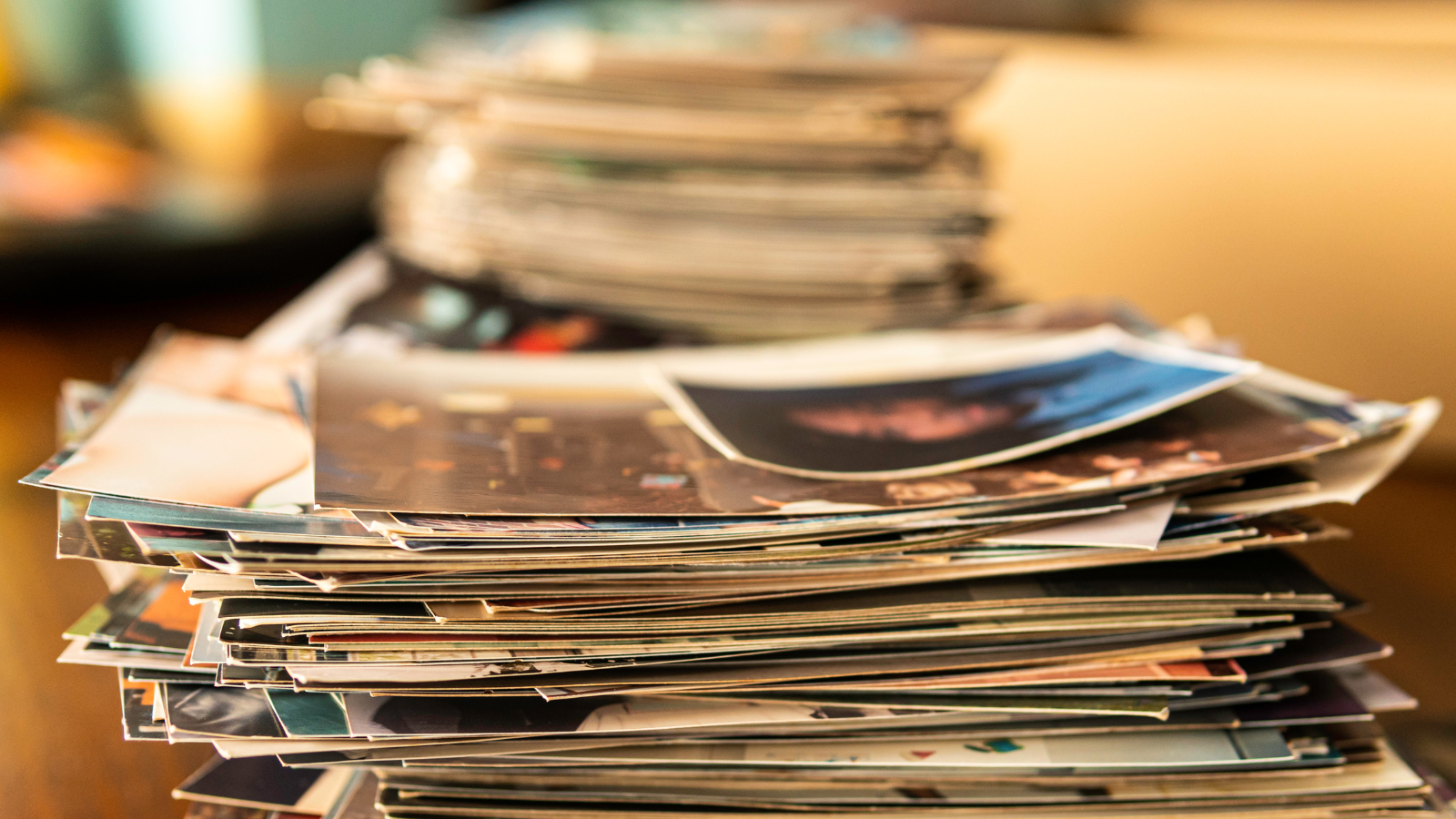Piles of old photographs