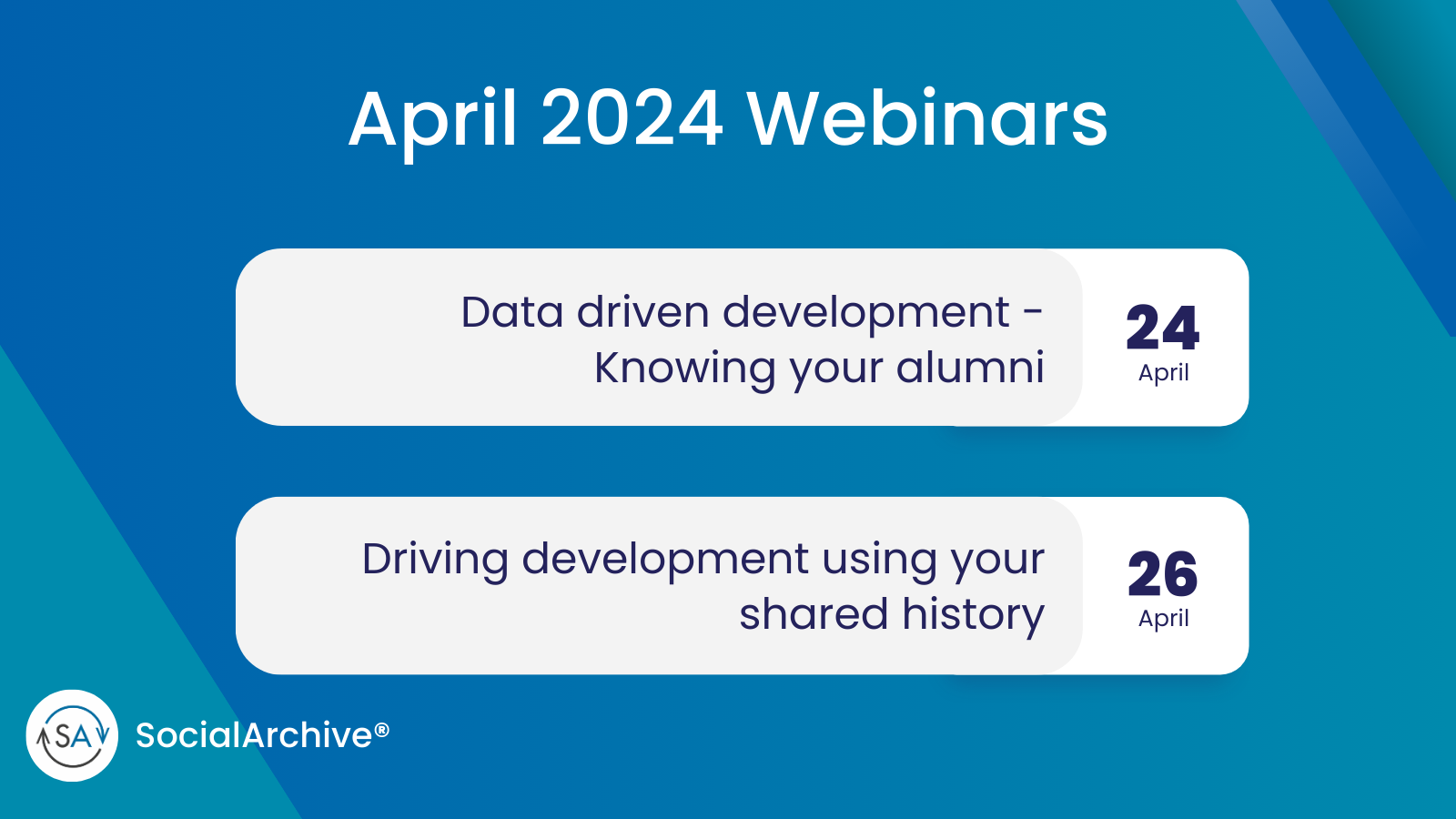 Upcoming Webinars April 2024 Socialarchive