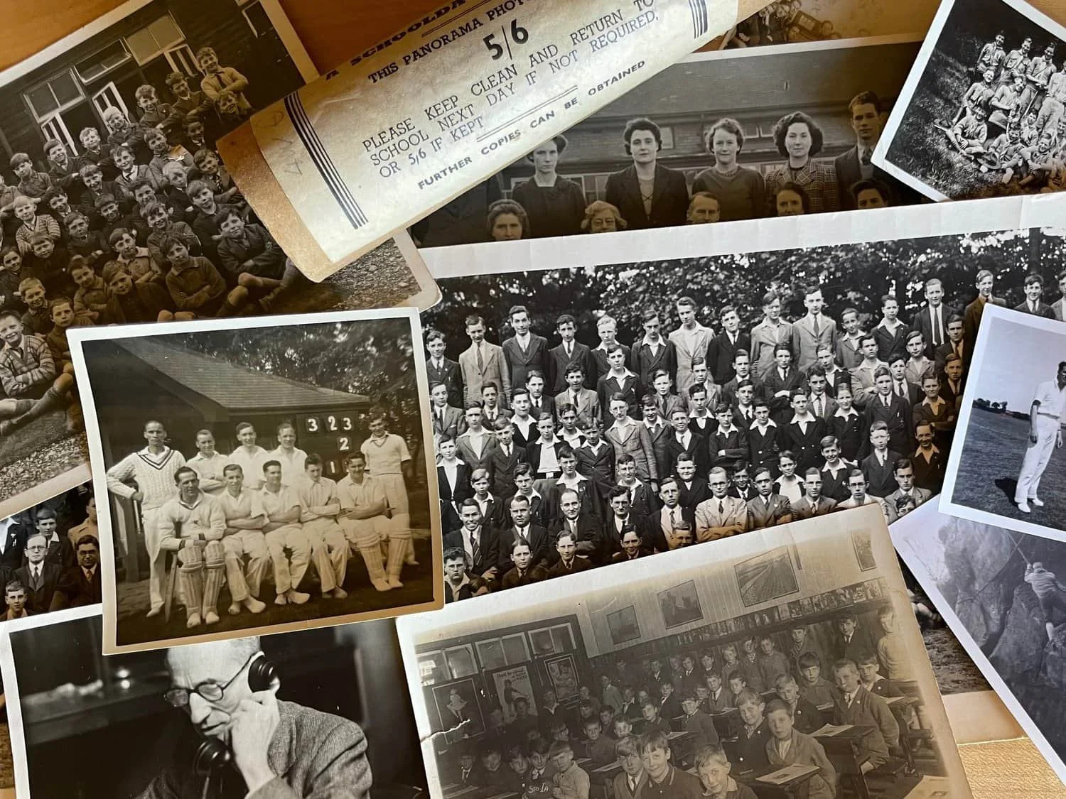 An image showing a selection of old school pictures and documents, showing the need to preserve this historical material.
