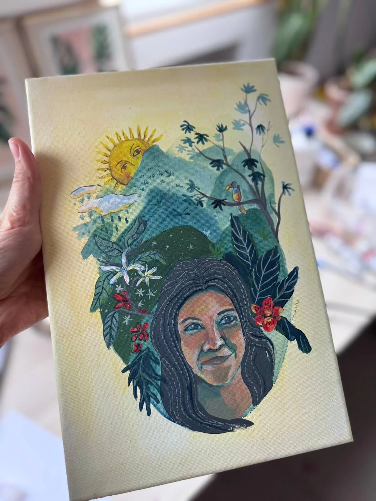 individuelles Frauenporträt als Geschenk gemalt