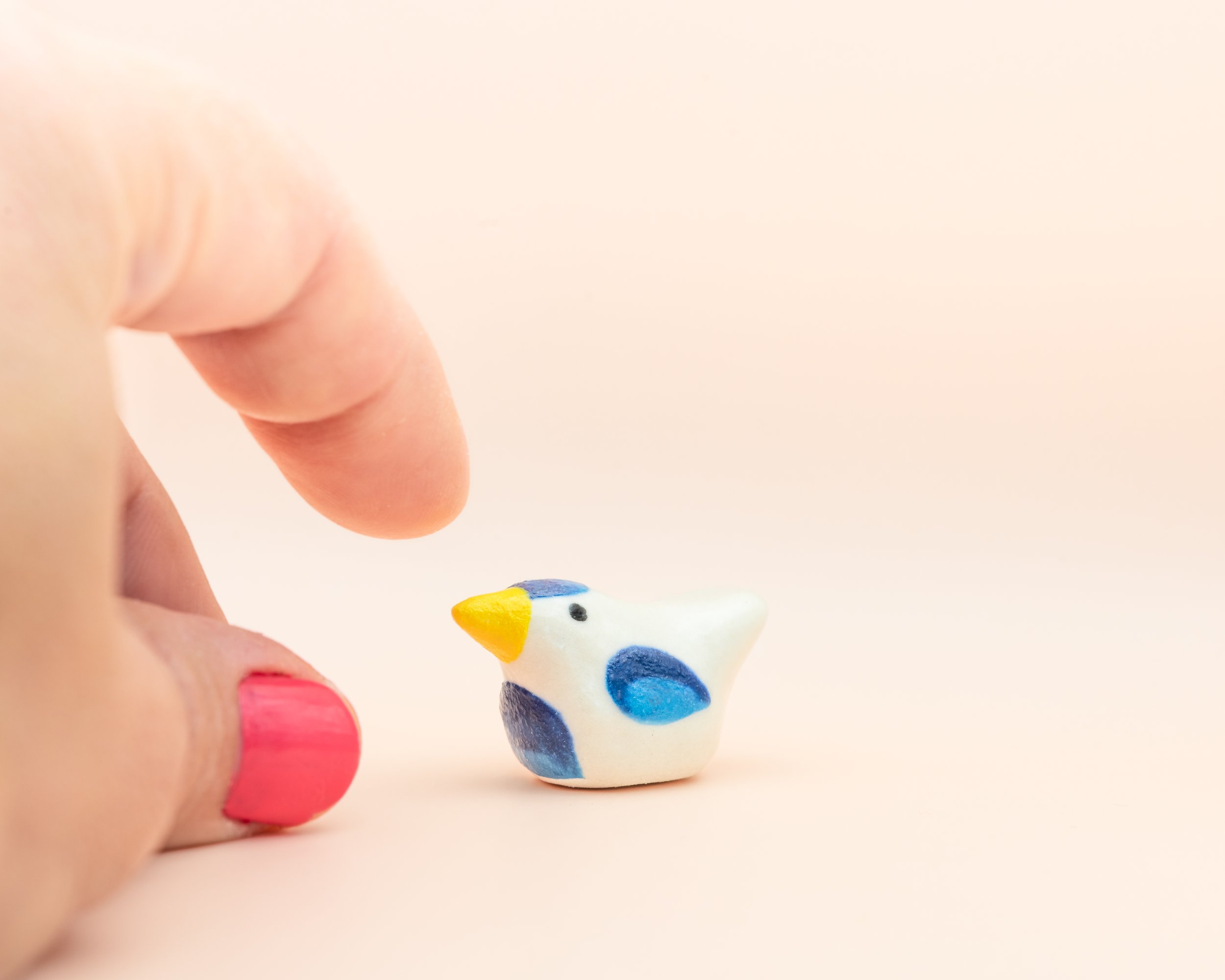 Mini blue bird figurine