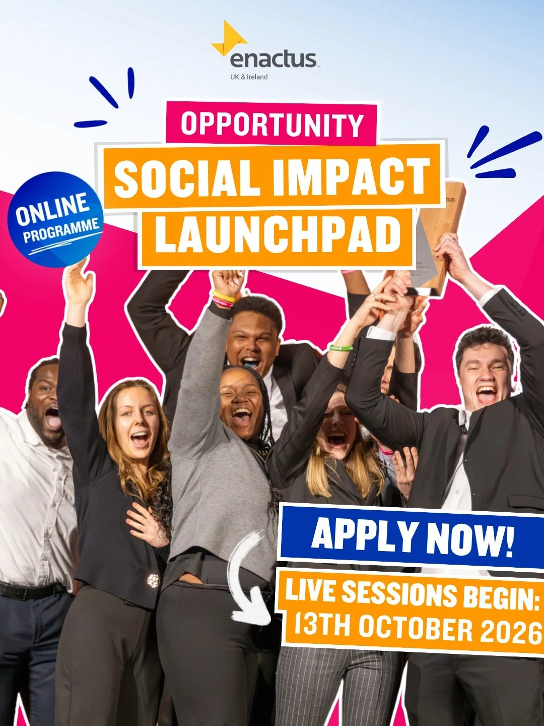 Calling all students wanting to build high-demand skills while making a real difference! ✨📢

We&rsquo;re launching the Social Impact Launchpad: a FREE, flexible virtual programme designed to help you master the key skills top employers look for, thr