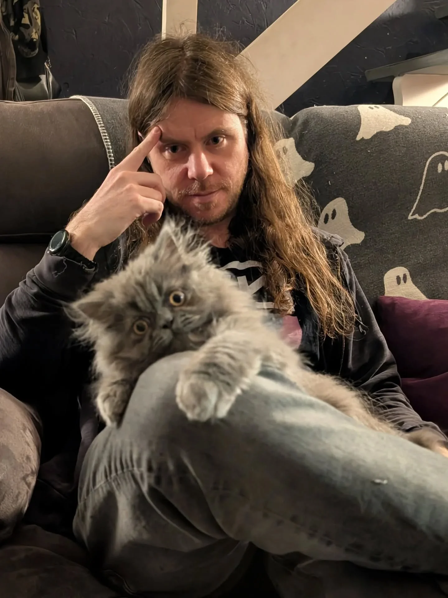 Kitten update! 😅 so, we have a new kitten, say hello to Hamlet
.
He's so friggin' adorable, playful and very VERY energetic, he is literally shredding all of my pairs of jeans though as he keeps climbing me. 👖
.
Just wanted to give you all a behind