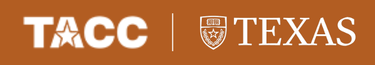 Logo of TACC Texas with brown background, white text, and a shield emblem.