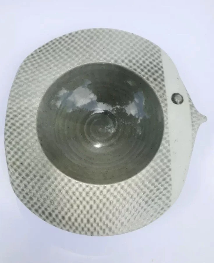 Fish plate, 1981 wheel thrown porcelain