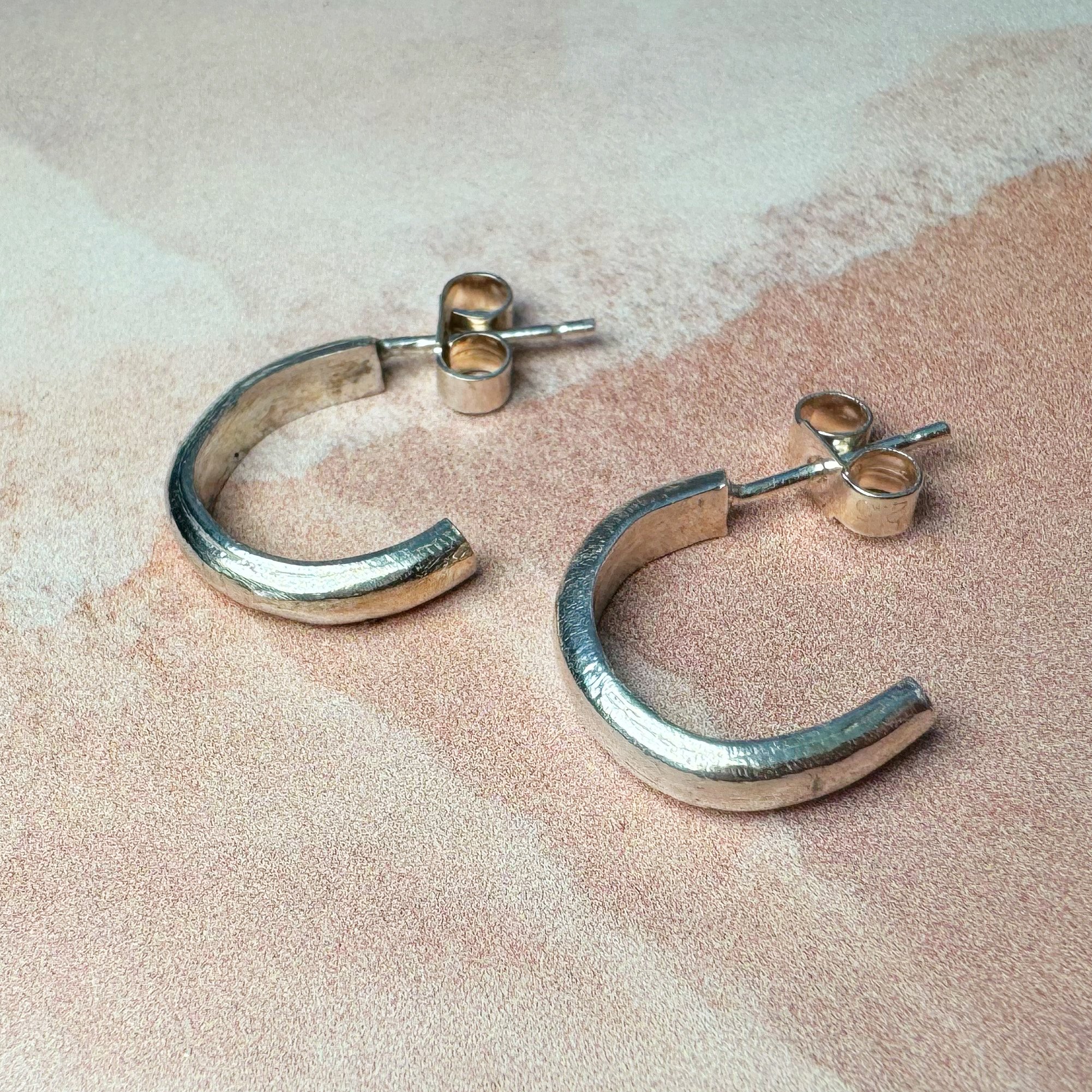 Zero Waste Small D Profile Hoops Top View.jpg